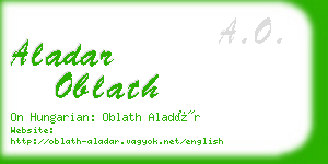 aladar oblath business card